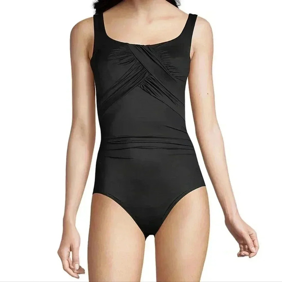 COPY - Lands' End 12 DD-Cup SlenderSuit One-Piece Swimsuit Tummy Control Turquoi - Picture 1 of 5